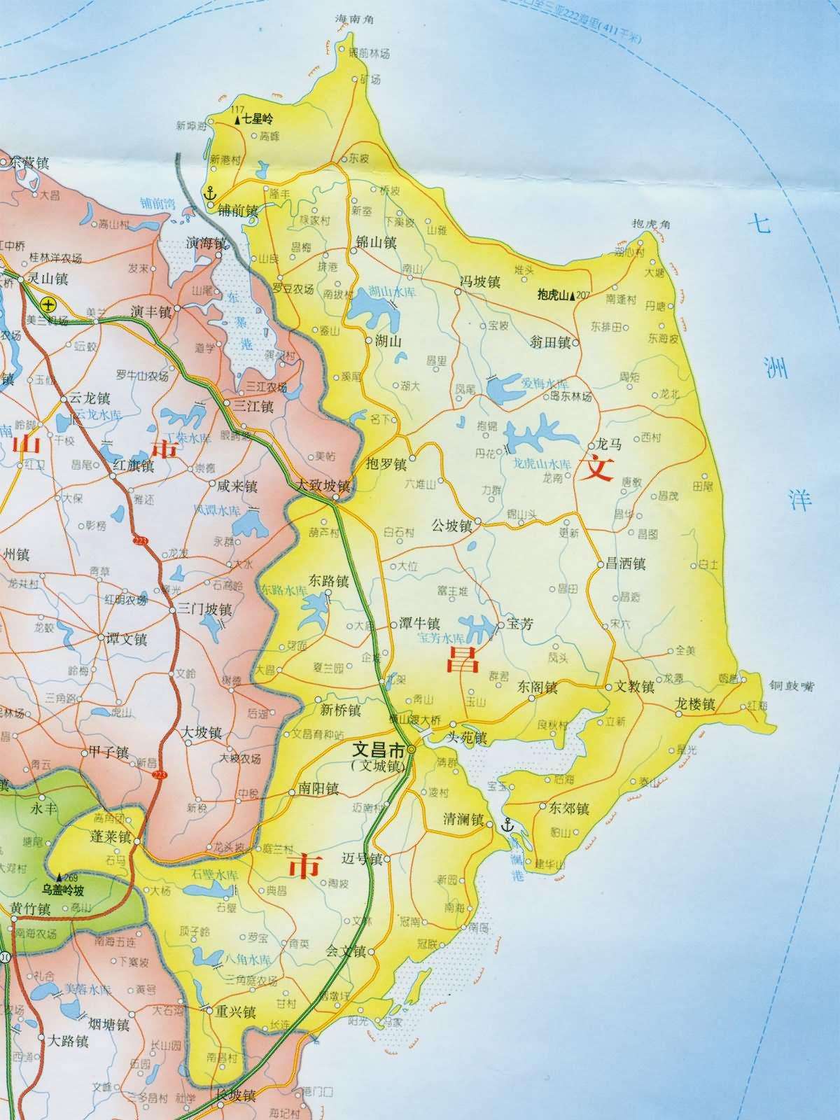 文昌行政区划图